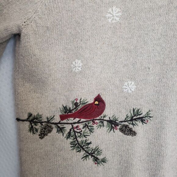 Croft & Barrow Bird Embroidered Full Zip Cardigan Cottagecore Ramie Silk XL‎ - Picture 11 of 13